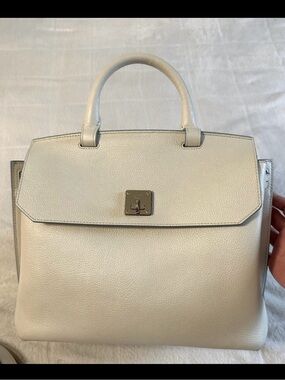 MCM Mila’s convertible backpack white flake blue leather